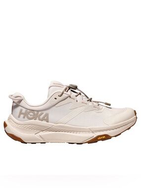 Hoka Neutral Beige Trail Runner with Brown Outsole